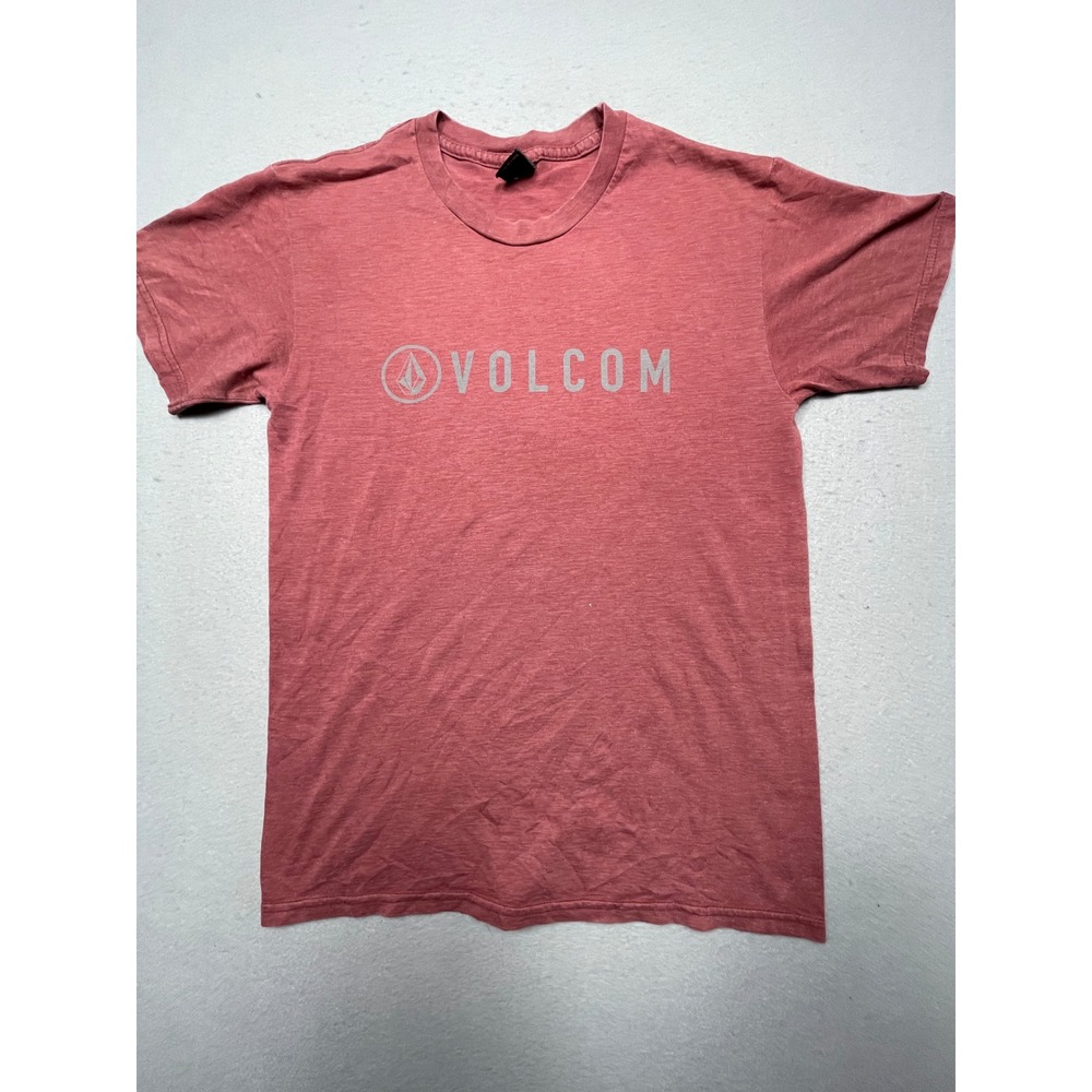 Volcom T Shirt Cotton Blend Heather Red Small Mens